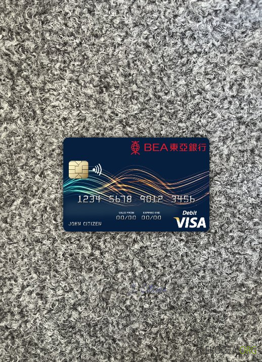 Hong Kong Bank of East Asia carte de débit visa photolook , avant